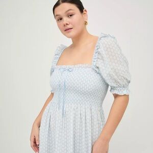 NWT The Scarlett Nap Dress - Powder Blue Baroque Shell Voile 🐚 🩵 XXXS!